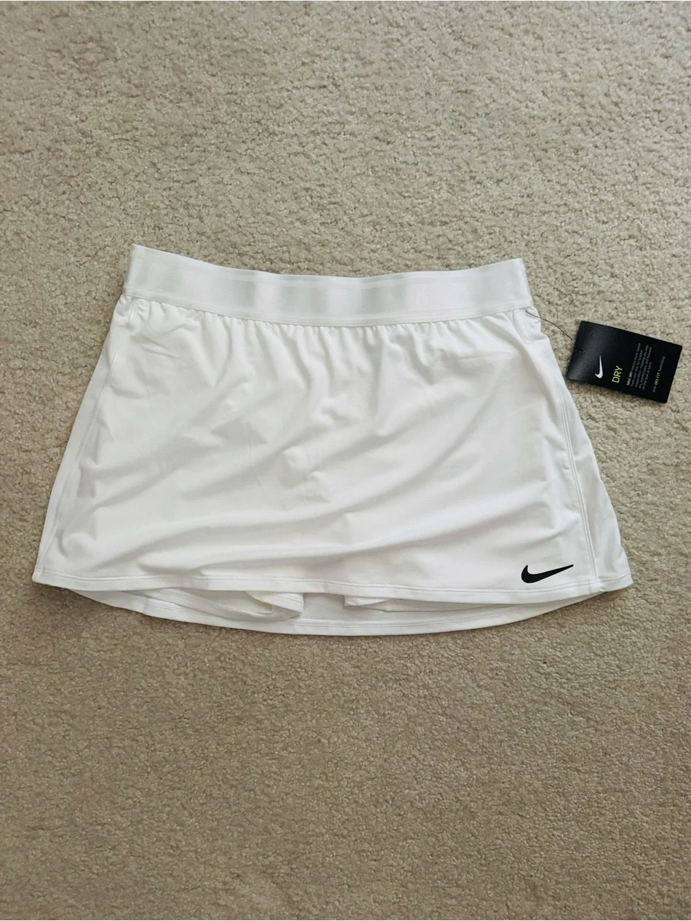 Nike White Women’s Tennis Skort with Black Swoosh